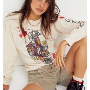 Daydreamer Cream Queen of Hearts Long Sleeve Tee